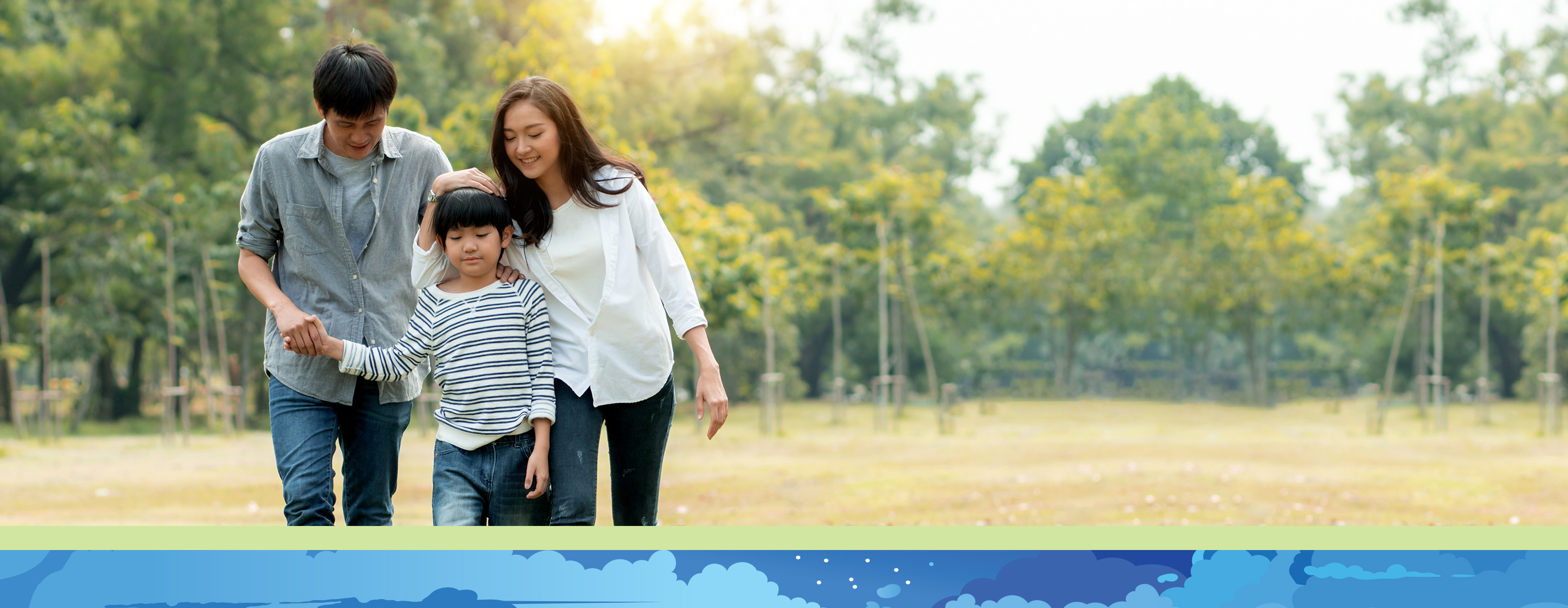 Family Walking Outdoors